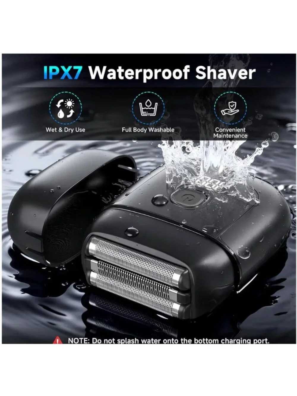 3D Magnetic Floating Electric Foil Shaver With LED Display USB-C Charging